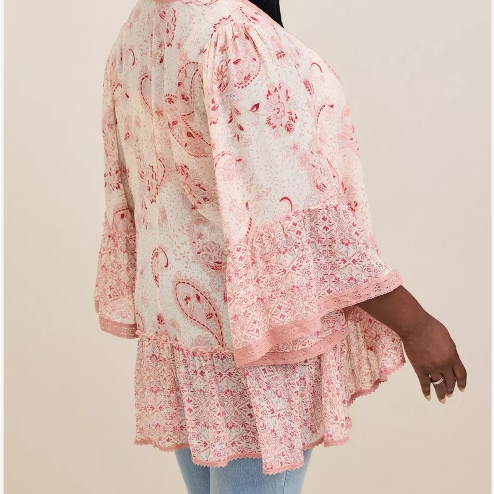 Torrid Pink Floral Blouse